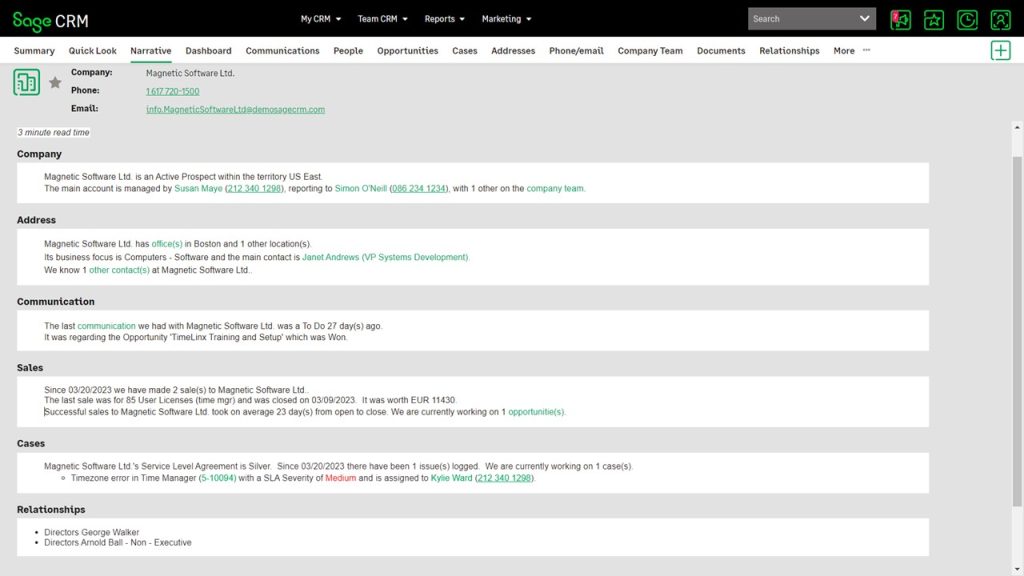 Sage CRM 2023 R1: UX Improvements - The Company Narrative