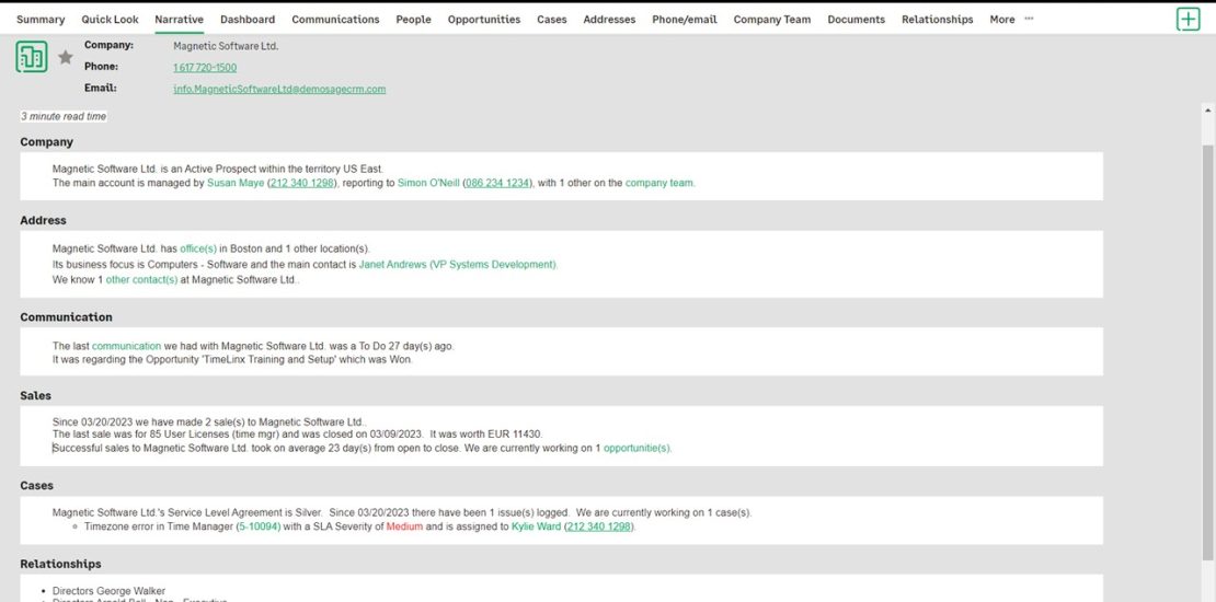 Sage CRM 2023 R1: UX Improvements - The Company Narrative