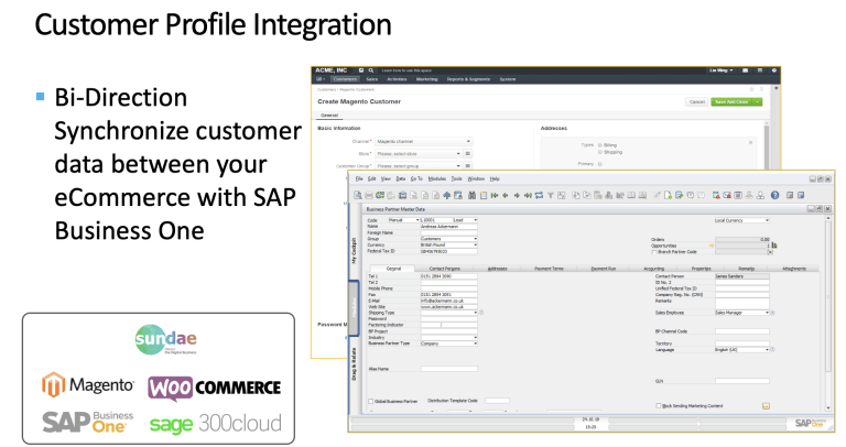 SAP Business One Customer Profile Integration